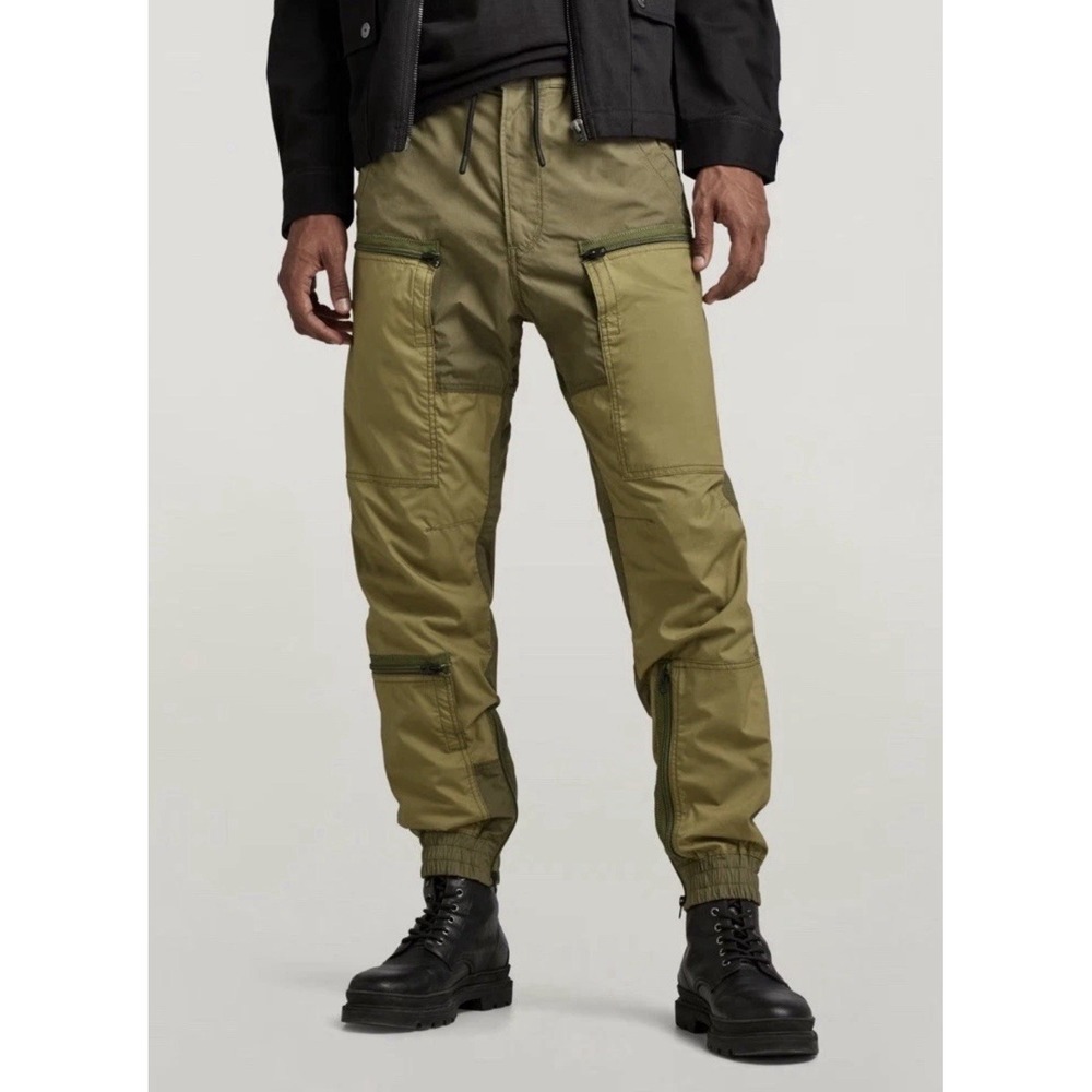 G-Star Raw Mens 3D PM Cuffed Trainer Size 31 Green Cargo Jogger Pants